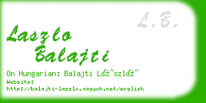 laszlo balajti business card